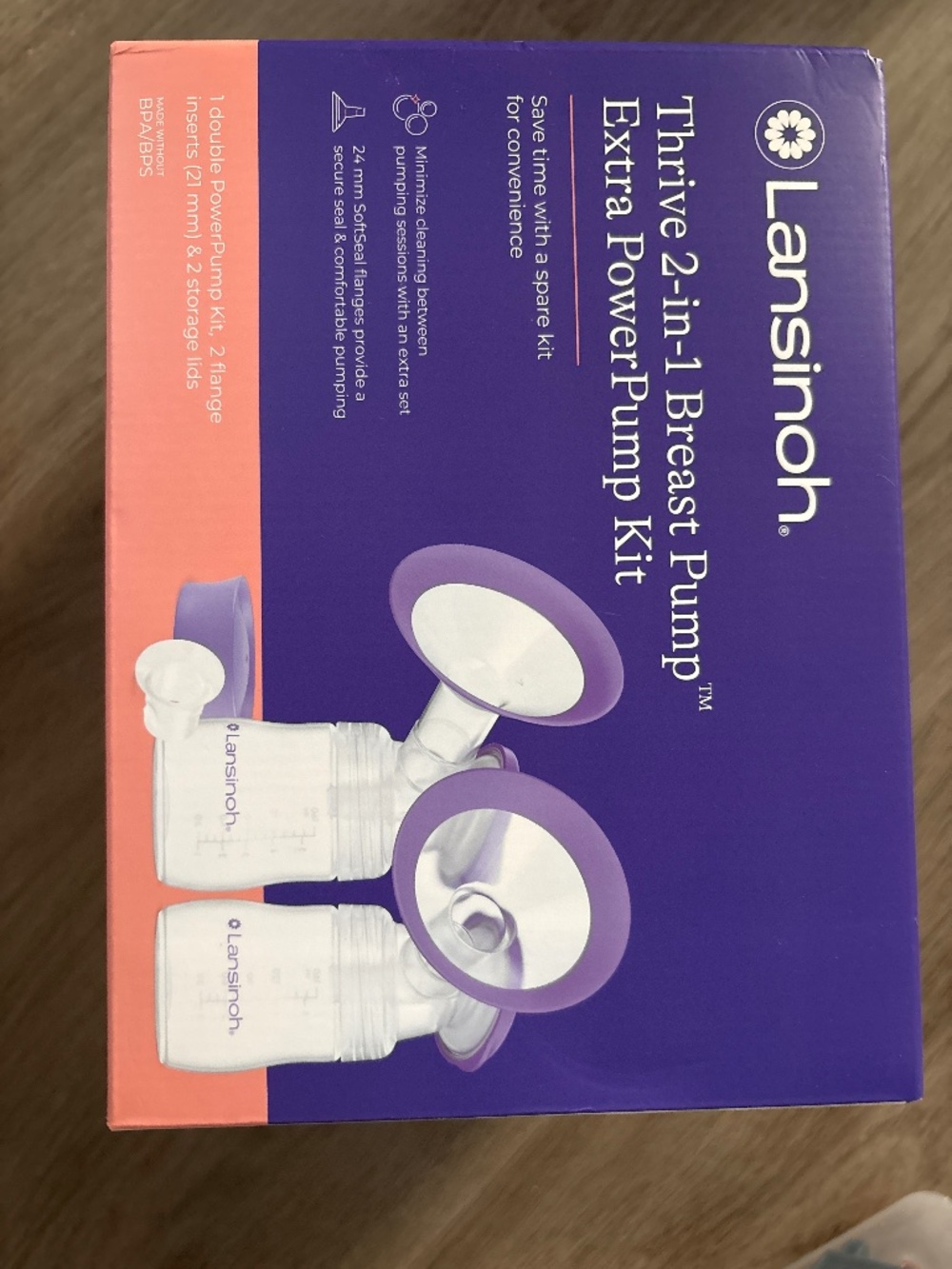Lansinoh Thrive 2-in-1 extra power pump kit sealed